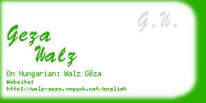 geza walz business card