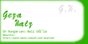 geza walz business card